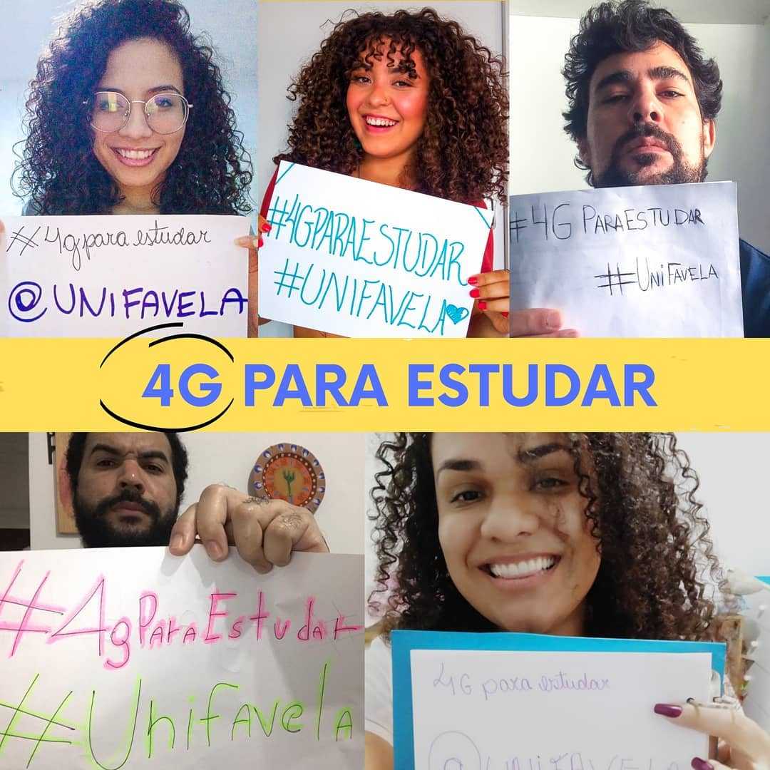 Imagem da campanha 4G para Estudar divulgada nas redes sociais da UniFavela.