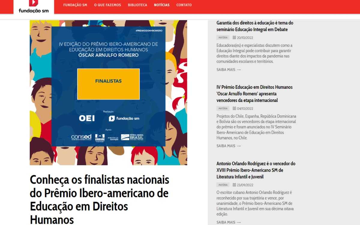 Noticia Fundação, Conheça os finalistas nacionais do Prêmio Ibero-americano de Educação em Direitos Humanos